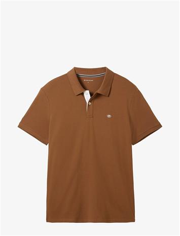 TOM TAILOR Basic Polo With Contrast - DARK PALM - L