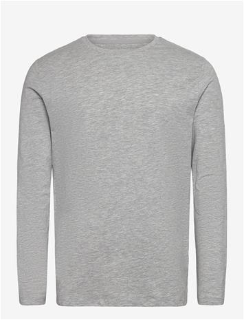 LINDBERGH Basic O-Neck Stretch Tee L/S - GREY MEL - M