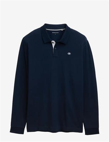TOM TAILOR Basic Polo With Contrast - SKY CAPTAIN BLUE - L – kuva 2/2