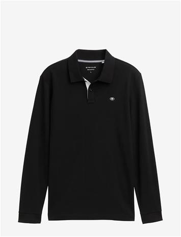 TOM TAILOR Basic Polo With Contrast - BLACK - S