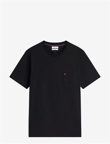 TOMMY HILFIGER Essential Solid Pocket Tee - BLACK - S