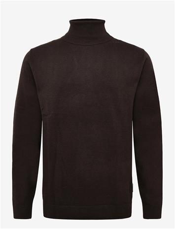 TOM TAILOR Basic Turtle Neck Knit - DARK CHOCOLATE BROWN MELANGE - S