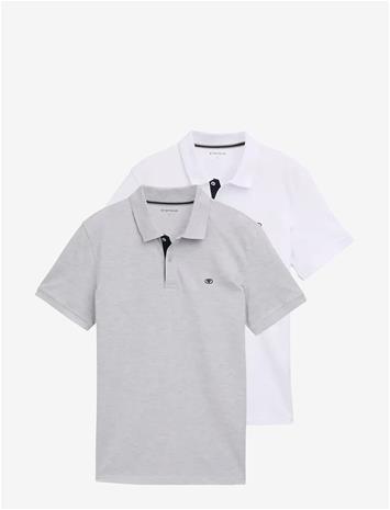 TOM TAILOR Doublepack Polo, Packaging - LIGHT STONE GREY MELANGE - S