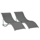 2 aurinkotuolin setti Outsunny 165x61x63cm, harmaa/hopeinen
