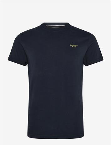 SUPERDRY Essential Stacked Logo Emb Tee - ECLIPSE NAVY/NEON LIME - M