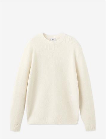 MANGO Medium-Knit Microstructure Sweater - LIGHT BEIGE - XL