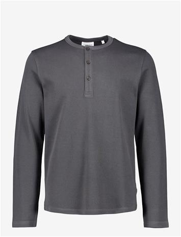 LINDBERGH Basic Granddad Tee L/S - INK GREY - M
