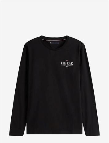 TOMMY HILFIGER Hilfiger Stack Ls Tee - BLACK - M
