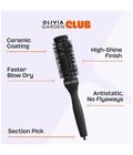 Olivia Garden Club The Glow Blowout Ceramic Round Brush S Black Pyöreä harja 1 kpl