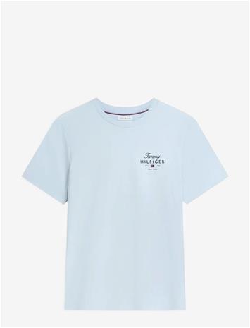 TOMMY HILFIGER Script Stack Regular Tee - BREEZY BLUE - L – kuva 2/2