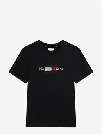TOMMY HILFIGER Script Flag Regular Tee - BLACK - S