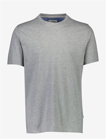 BISON Basic O-Neck Tee With Small Bison Logo - GREY MEL - M