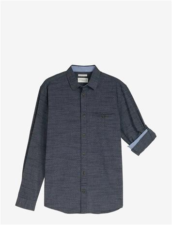 TOM TAILOR Structured Shirt - NAVY BLUE STRUCTURE - S