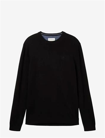 TOM TAILOR Basic Crewneck Knit - BLACK - XXL – kuva 2/2