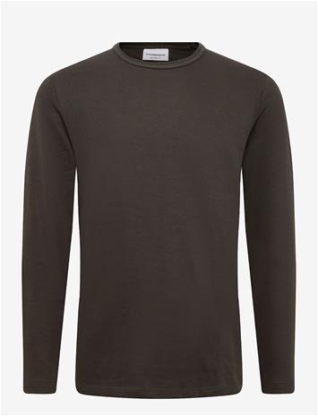 LINDBERGH Basic O-Neck Tee L/S - BLACK OLIVE - M