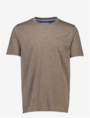 BISON Basic O-Neck Tee With Small Bison Logo - STONE - M