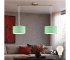 Eglo - LED-riippuvalaisin vaijerilla TUNJA 2xE27/60W/230V mattakromi/vihreä