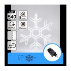 Aigostar-LED Ulkokäyttöinen joulukoriste 540xLED/6W/230V IP44 kylmänvalkoinen 45cm lumihiutale
