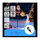 Aigostar-LED Ulkokäyttöön tarkoitettu joulukoriste 120xLED/8 toimintoa 80 cm IP44 Santa/kylmänvalkoinen