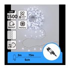 Aigostar - LED-ulkokäyttöön tarkoitettu jouluvalosarja 1500 LED/8 toimintoa 78 m IP44 kylmänvalkoinen