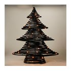 LED-joulukoriste 60xLED/3xAA 60 cm lämmin valkoinen kuusi/musta
