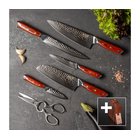 Gudaro-setti 5x MIYABI damaskiveitsiä + veitsiteline ja siipisakset