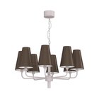 Ketjulla ripustettava kattokruunu TORTOLA 8xE14/15W/230V, ruskea/kerma
