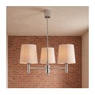 BRILAGI - MONTE-varrellinen kattokruunu 3xE27/60W/230V beige/kiiltävä kromi