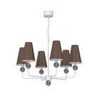 Ketjulla ripustettava kattokruunu GRENADA 6xE14/15W/230V ruskea/kerma