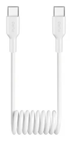 Puro 25W USB-C Spiral Cable - USB-C 1m - White – kuva 6/6