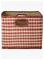 Rice - Raffia Square Basket with Handle Opening - Brown Checks - Large – kuva 2