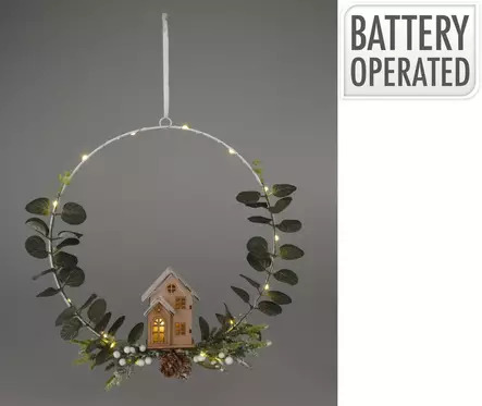 H&S eukalyptuskranssi LED valoilla