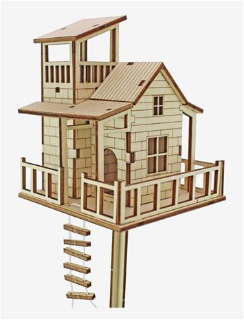 WINKEE Tiny Tree House Diy Set - BROWN - H2 cm