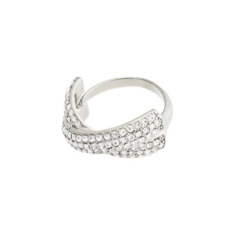 PILGRIM Edtli Crystal Ring Silver-Plated - SILVER PLATED - One Size