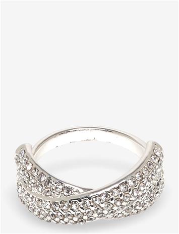 PILGRIM Edtli Crystal Ring Silver-Plated - SILVER PLATED - One Size
