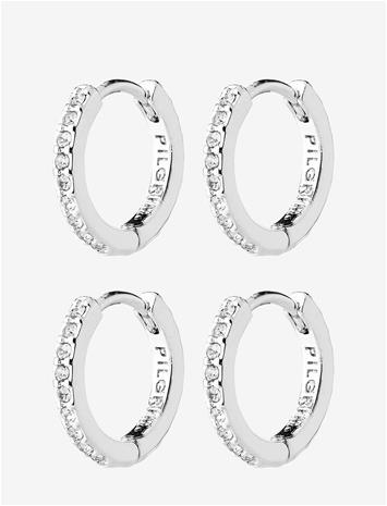 PILGRIM Root Earrings 2-In-1 Set, Silver-Plated - SILVER PLATED - One Size