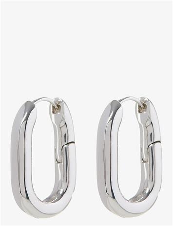 LUV AJ Xl Chain Link Hoops-Silver - SILVER - One Size
