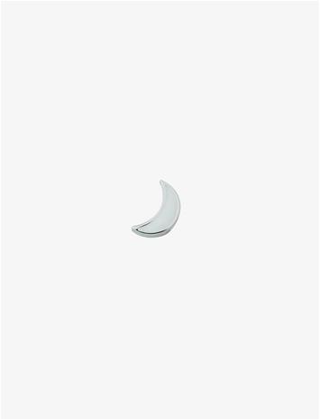 Design Letters Enamel Moon Charm Silver White