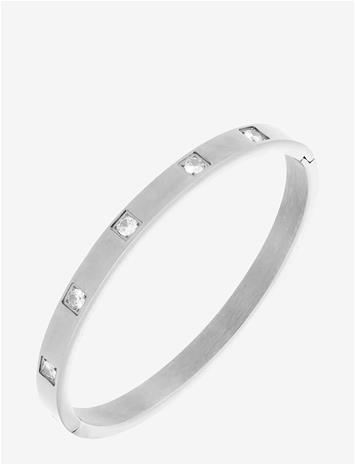 BY JOLIMA Celeste Bangle - SILVER - One Size 6 cm