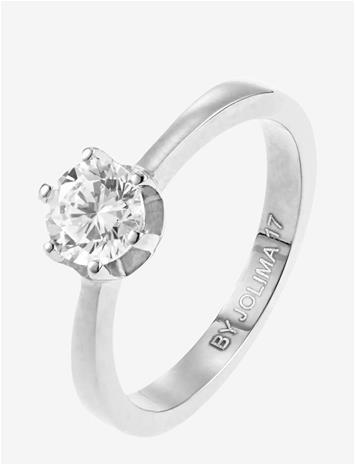 BY JOLIMA Classic Solitaire Stone Ring - SILVER - 1.6 cm – kuva 2/2