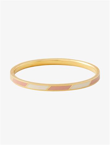 Design Letters Striped Candy Bangle Beige