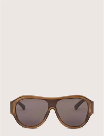 Mango Aviator Sunglasses With Plastic Frame - Brown - ONE SIZE