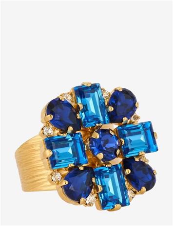 Caroline Svedbom Diora Statement Ring Gold - Blue - ONE SIZE