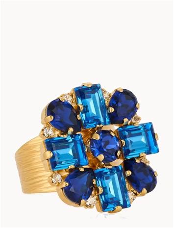 Caroline Svedbom Diora Statement Ring Gold - Blue - ONE SIZE