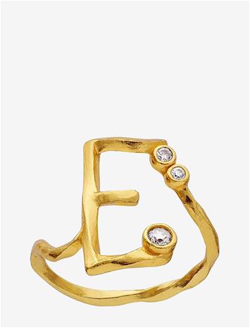 Maanesten E Alphabet Ring - Gold - 57