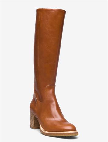 ANGULUS Bootie - Block Heel - With Zippe - Brown - 41