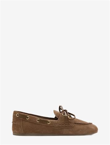 MANGO Suede Deck Shoe - BROWN - 40