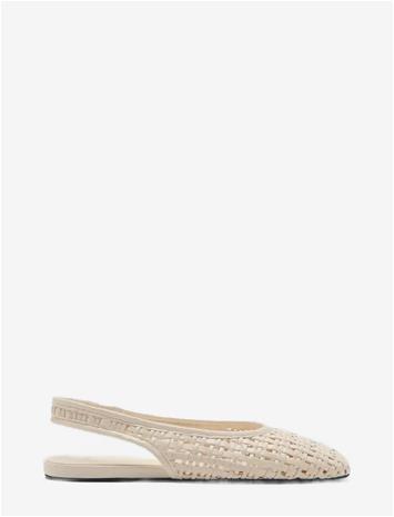 MANGO Braided Backless Ballerina Flat - WHITE - 39
