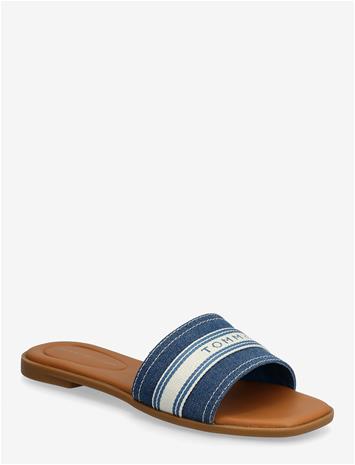 TOMMY HILFIGER Flat Mule Webbing - DENIM - 38