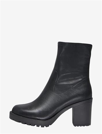 ONLY Onlbarbara-24 Pu Sock Heeled Boot - BLACK - 37